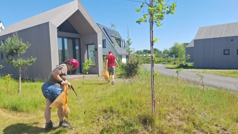 Vuil prikken bij vakantiehuisje Strabrechtse Vennen